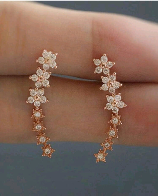 Three flower earrings